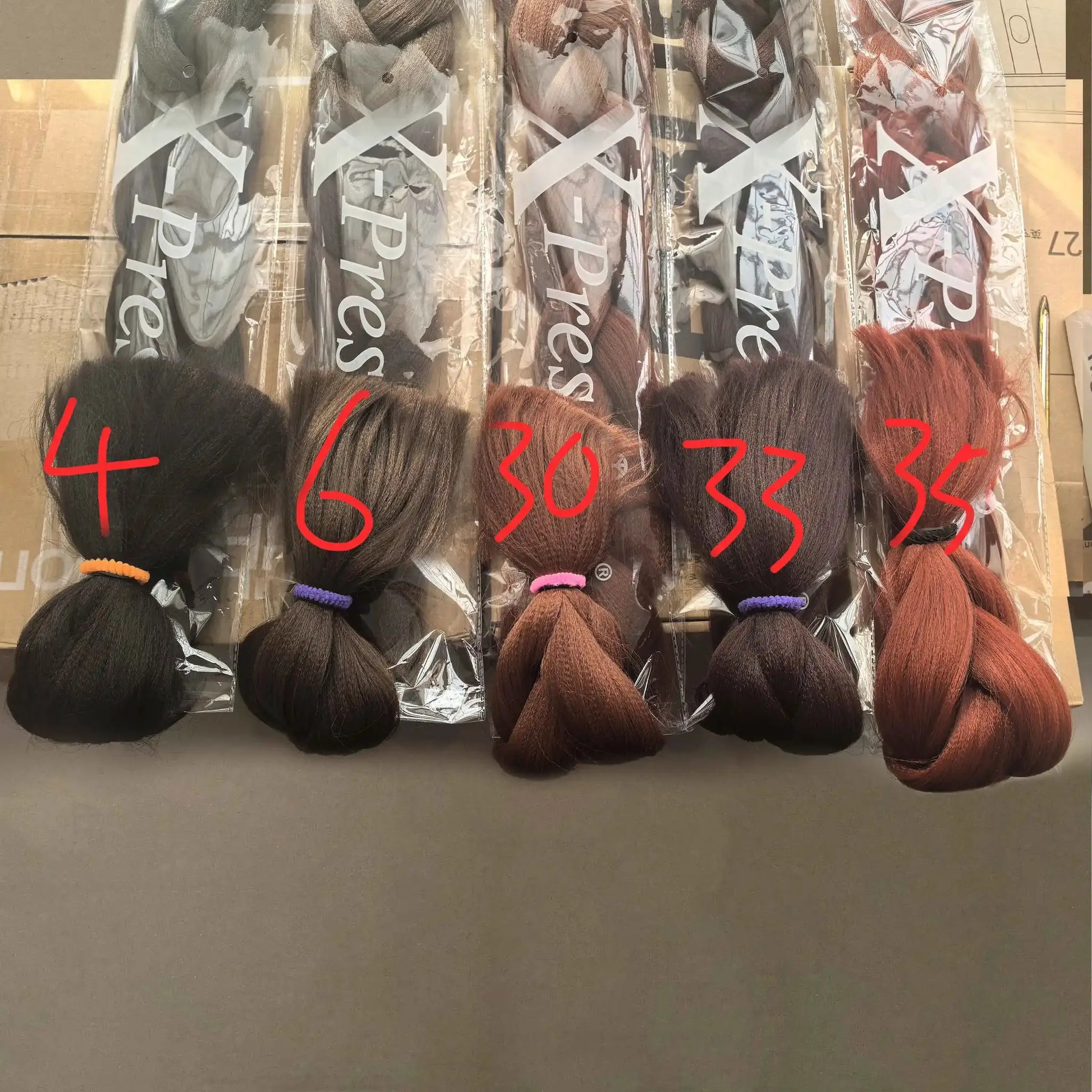 Simples Market 82-inch Kanekalon jumbo braiding hair; 165g, pre-stretched crochet extensions in assorted colors (6 bundles)