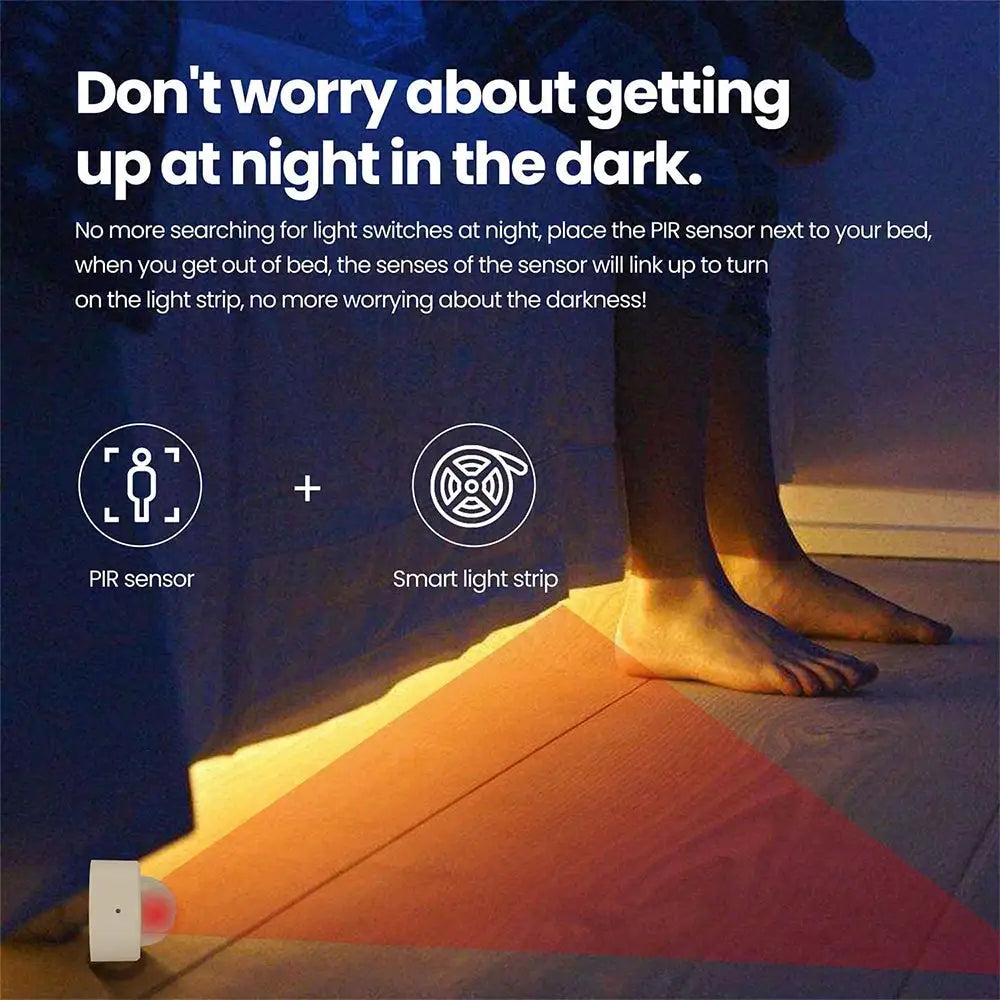 Tuya 2-in-1 Zigbee PIR motion detector with bright lux light, white sensor by Simples Market