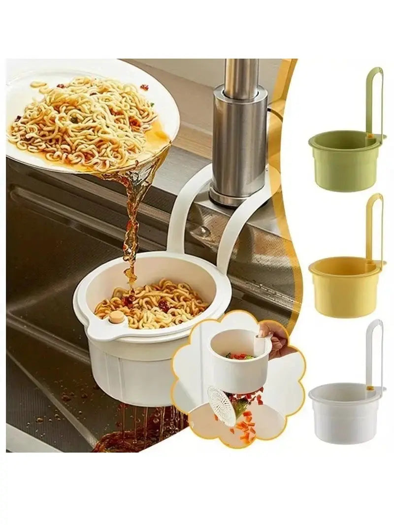 Self Cleaning Push Type Sink Strainer Basket Automatic Food Waste Drain Basket Removable Bottom Easy Installation