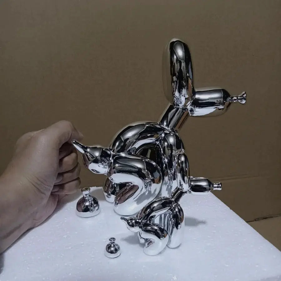 Modern Art Squat Balloon Dog Statue Resin Figurine For Living Room Farmhouse Decor Interior Accent