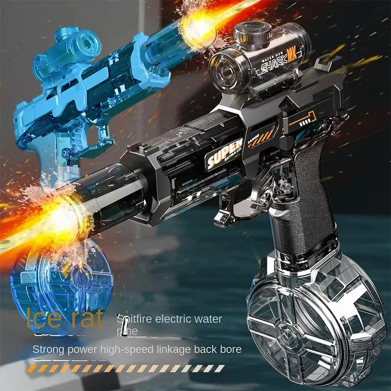 Electric Water Gun With Light and Flame Effect High Pressure Spraying for Outdoor Water Battles