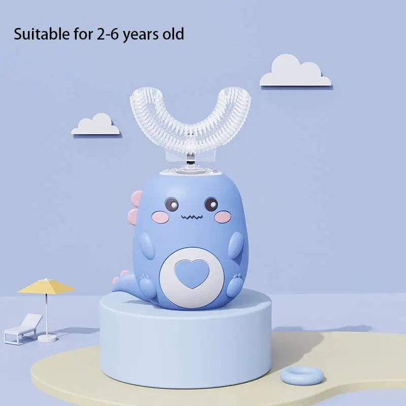 TinySmiles U Shaped Electric Toothbrush For Kids With 360 Degree Smart Cleaning And Soft Silicone Bristles