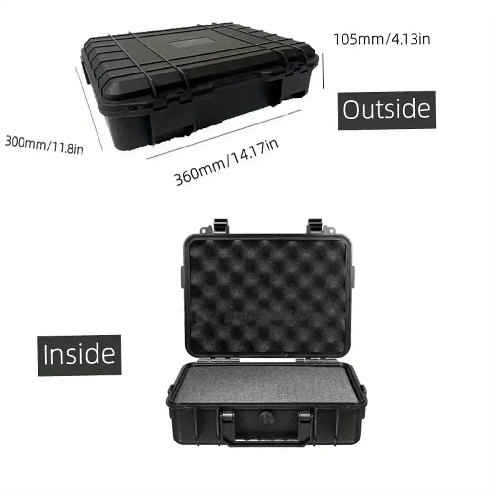 GuardPro Waterproof Hard Carry Case Toolbox With Pre Cut Sponge Interior For Customizable Secure Tool Storage