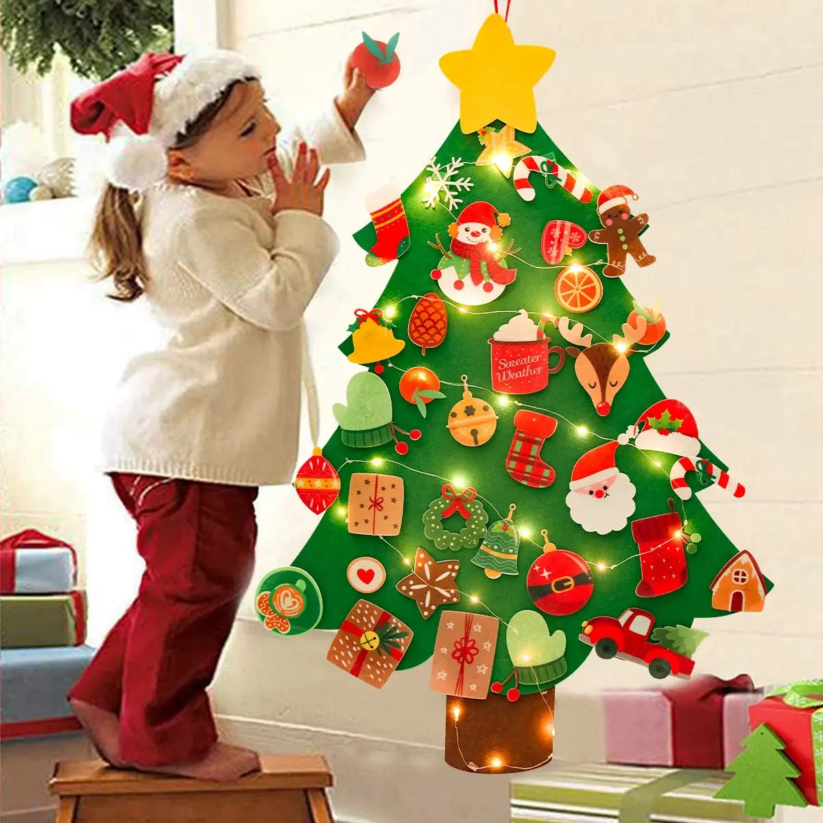 DIY Felt Christmas Tree Decoration Kit For Home Decor Xmas Navidad Noel 2025 Santa Claus Gift For Kids