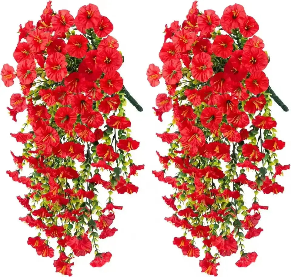 UV Resistant Artificial Morning Glory And Eucalyptus Hanging Decor For Home Garden Weddings Outdoor Use