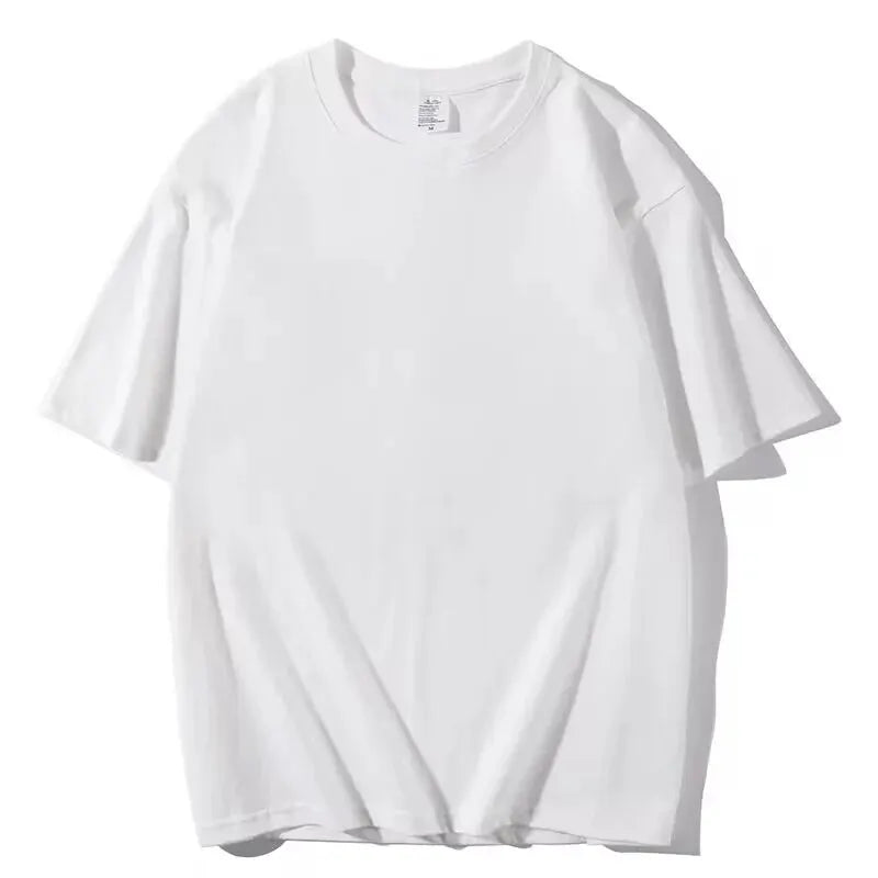 One Hundred Percent Cotton Unisex Short Sleeve T Shirt Loose Fit Crew Neck Solid Color Top For Men And Women