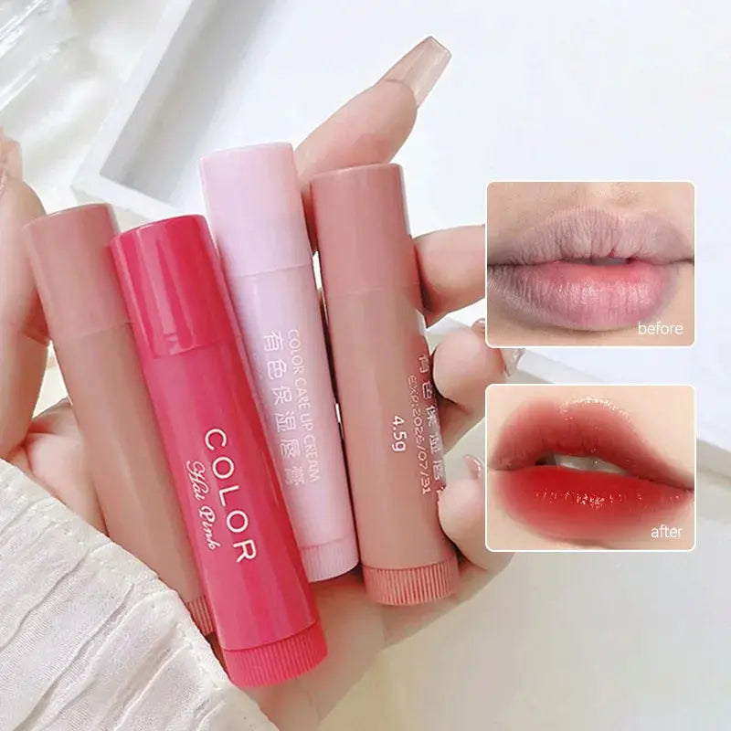 Haipink Three Piece Tinted Moisturizing Lip Balm Set Hydrating Diminish Lip Lines Prevent Chapping