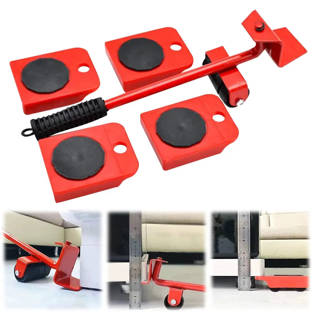 Heavy Duty Furniture Mover With Wheels Ergonomic Handle Lifter And Slides Kit For Carrying And Moving