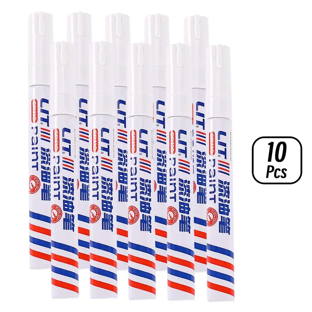 Simples Market paint markers, 10 pcs, 3mm, 8 colors, waterproof permanent markers for fabric, rubber, metal