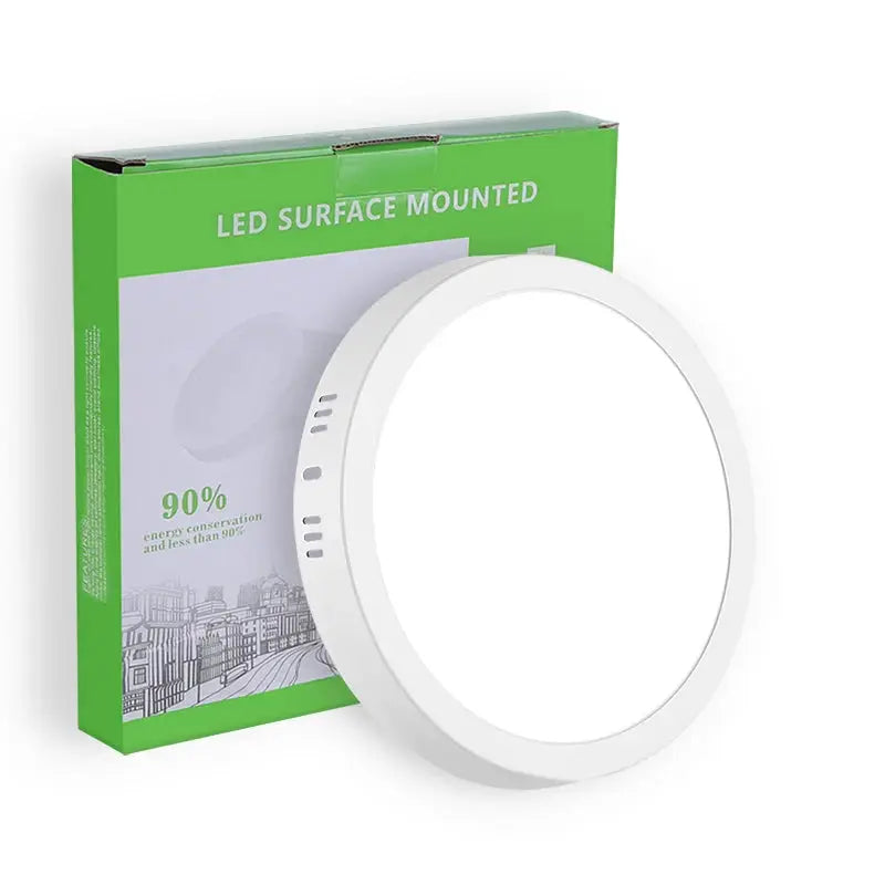 LED ceiling panel light, round white; Simples Market, surface-mounted