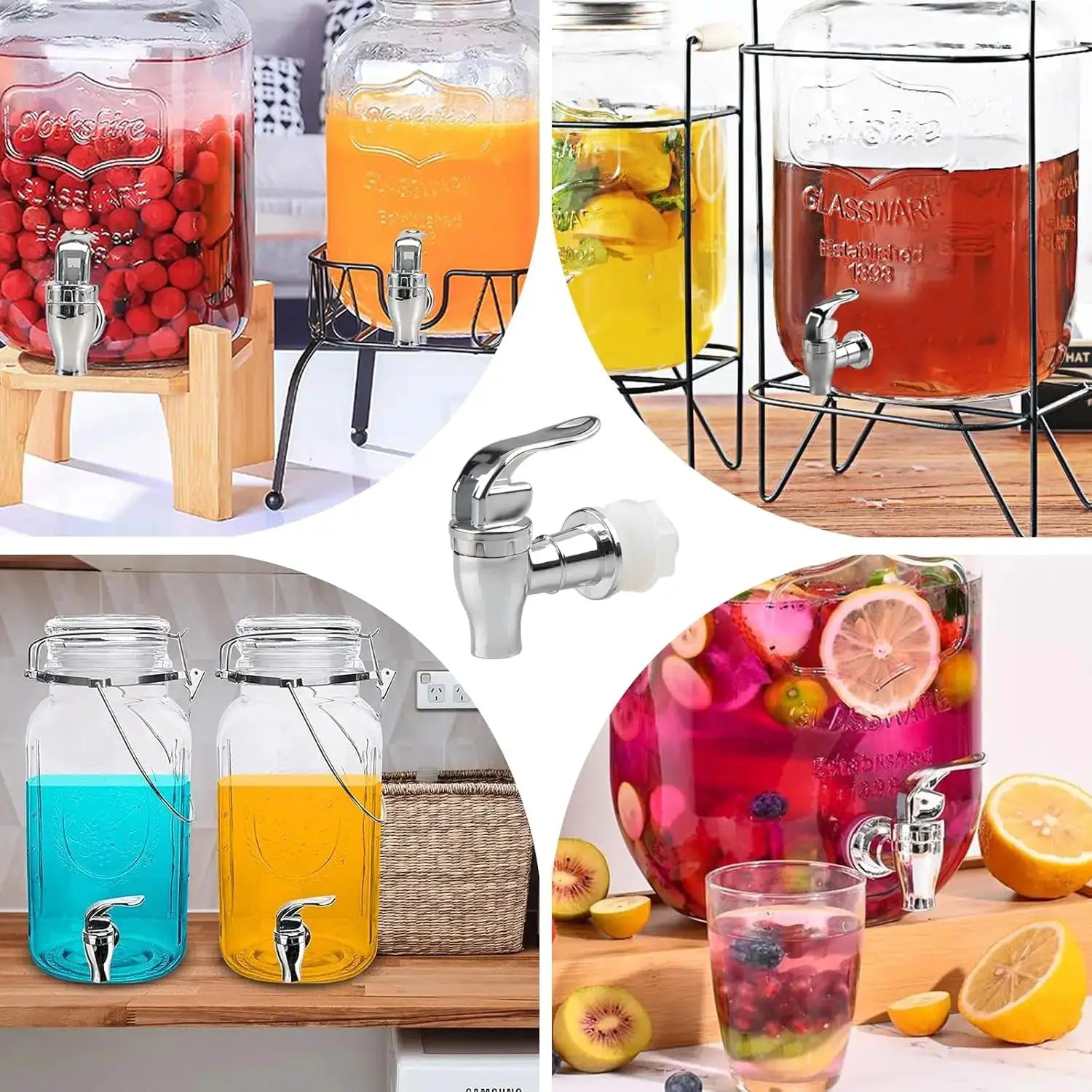 Food-grade electroplated plastic beverage faucet with chrome finish for juice dispensers; home bar use
