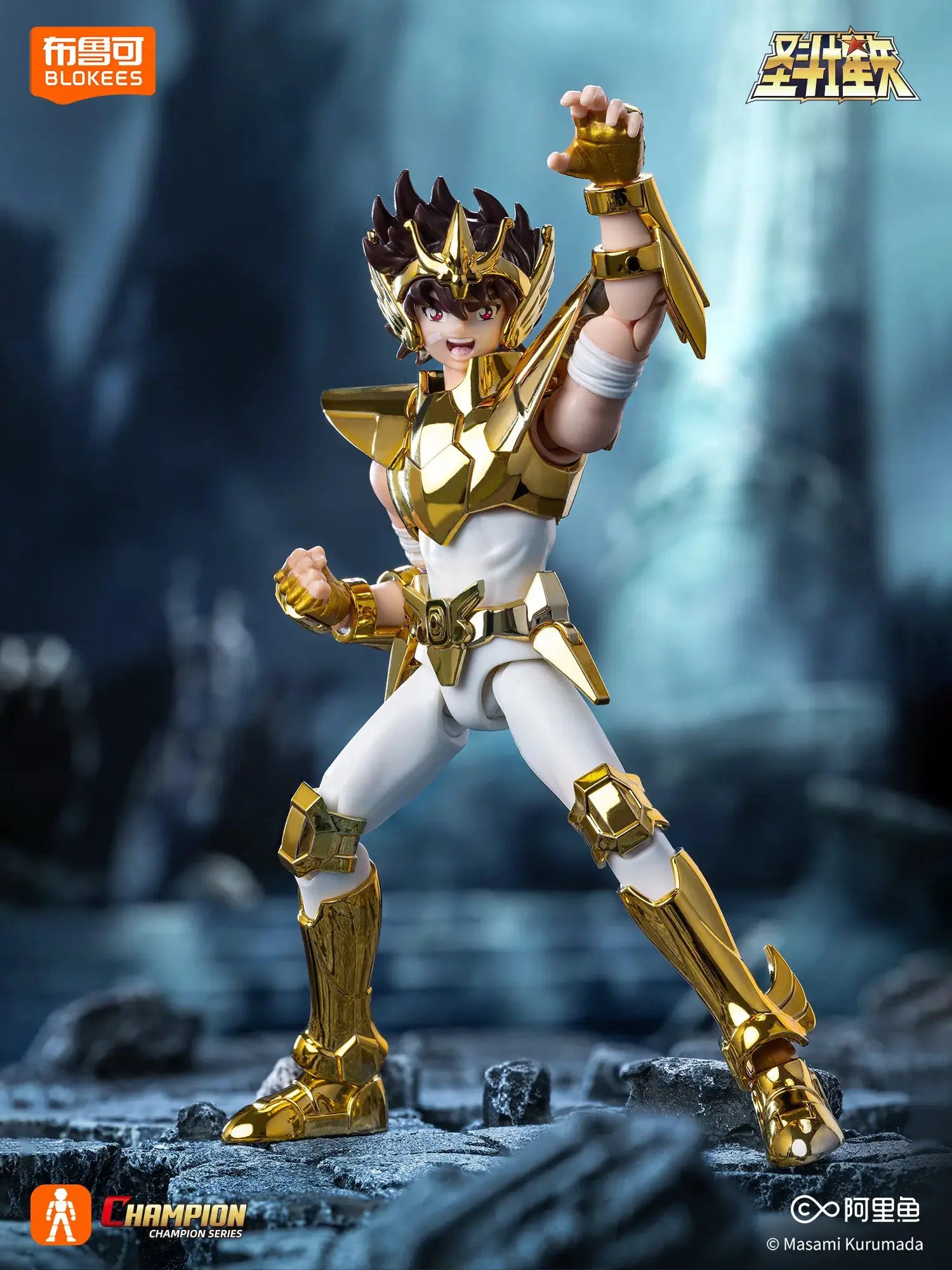 Blokees Original Gold Saint Seiya Dragon Shiryu Capricorn Shura Cancer Deathmask Champion Class Action Figure Gift