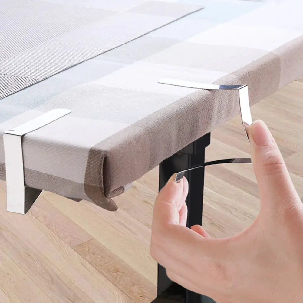 ClipEase 8 Pcs Stainless Steel Table Cloth Clips Keep Table Covers Secure On Windy Days
