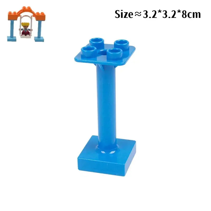 Big Building Blocks Duplo Compatible Large Brick Ferris Wheel Seesaw Slide Swing Educational Toy For Kids