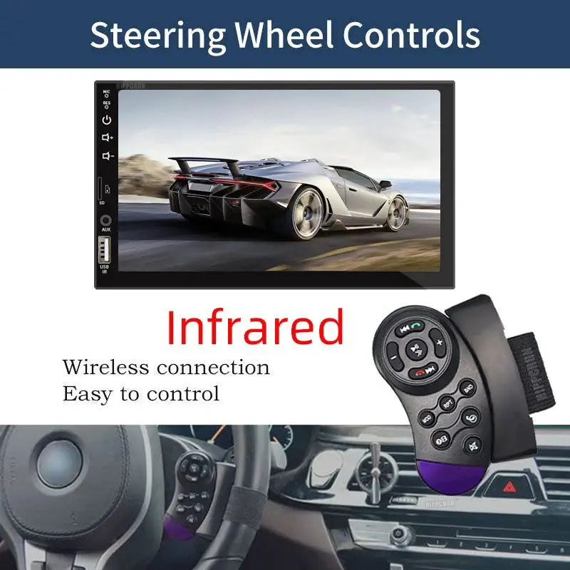 7 Inch 1 Din Car Stereo CarPlay Android Auto Bluetooth HD Touch Screen