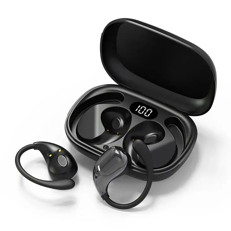 NovaTech Bluetooth 5.4 Ear Hook TWS Wireless Earphones HiFi Stereo Waterproof With LED Display And Long Standby