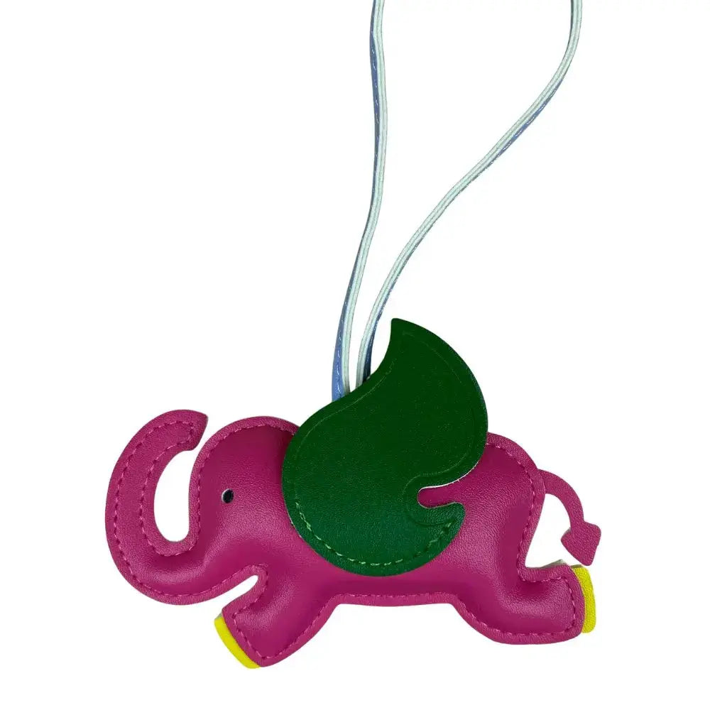Elephant Bag Charm For Purse And Keys Multi Color PU Leather Accessory For Backpack
