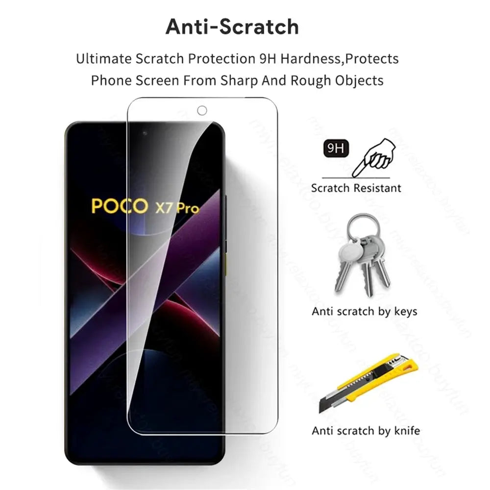 Poco X7 Pro 5G Tempered Glass Screen Protector 9H Hardness Ultra Thin Scratch Resistant HD Film