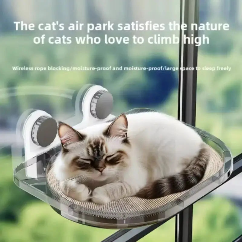 Simples Market cat hammock hanging bed for window, 20 kg capacity, beige sunlit perch.