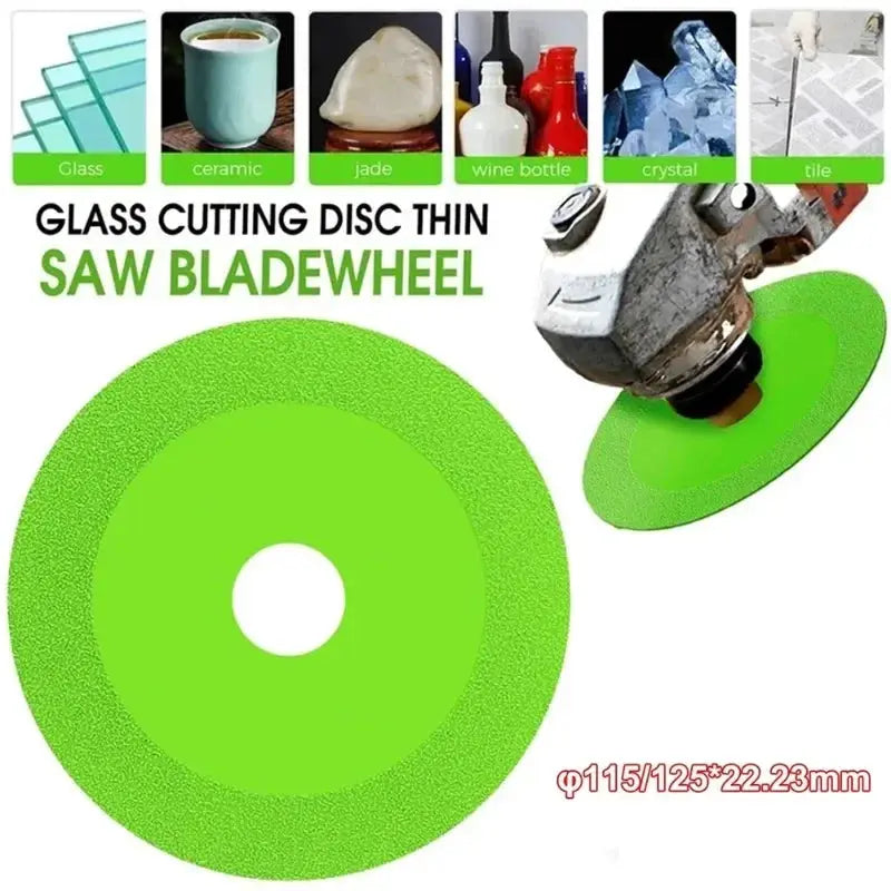 115 To 125mm Diamond Cutting Disc For Glass Marble Ceramic Tile Jade Crystal Grinding High Temperature Resistant