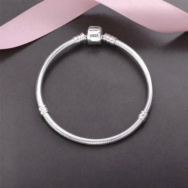Handmade 925 Silver Charm Bracelet For Women Fine Jewelry Snake Bone Design Premium Accessory
