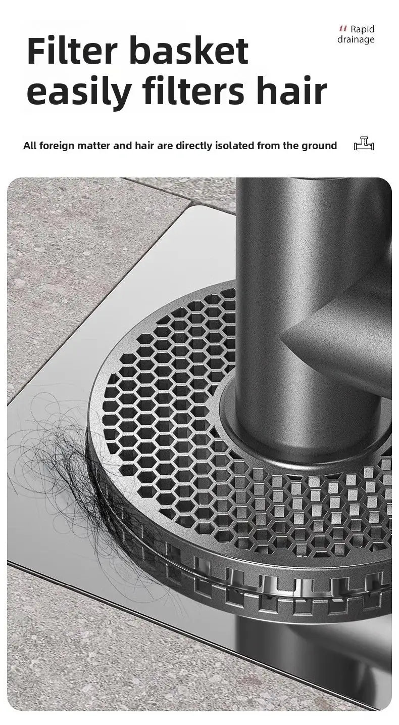 Simples Market universal washing machine floor drain 2-in-1 sewer connector with hex mesh cover