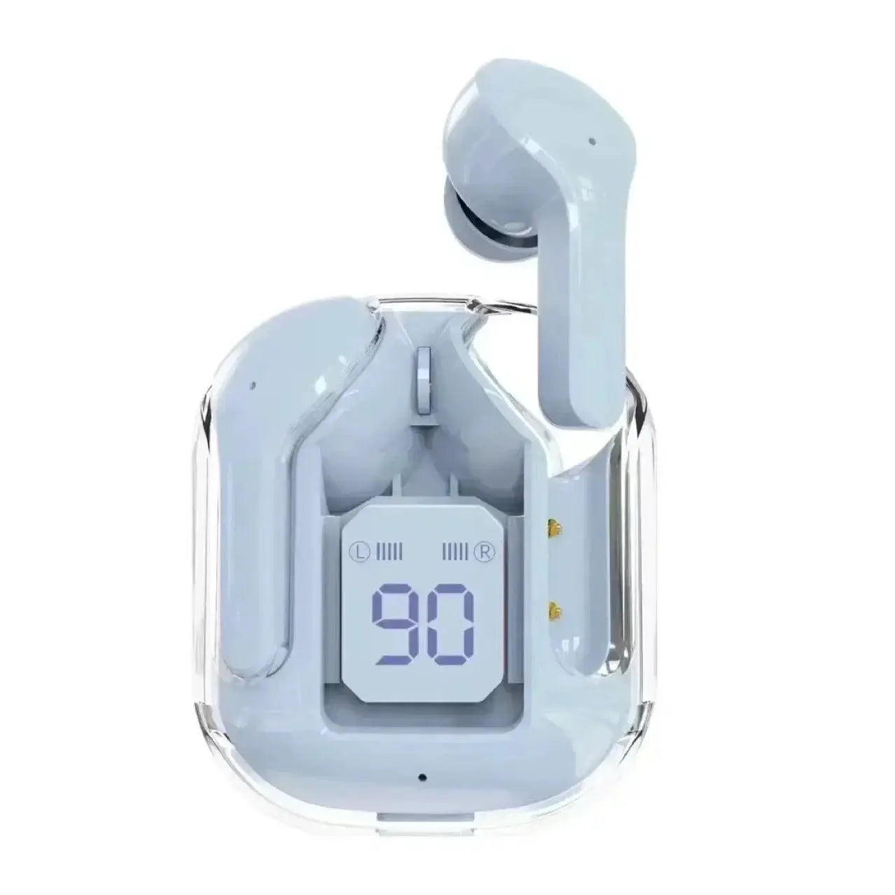 T2 Wireless Bluetooth Earphones With HiFi Sound And LED Power Display Transparent Design