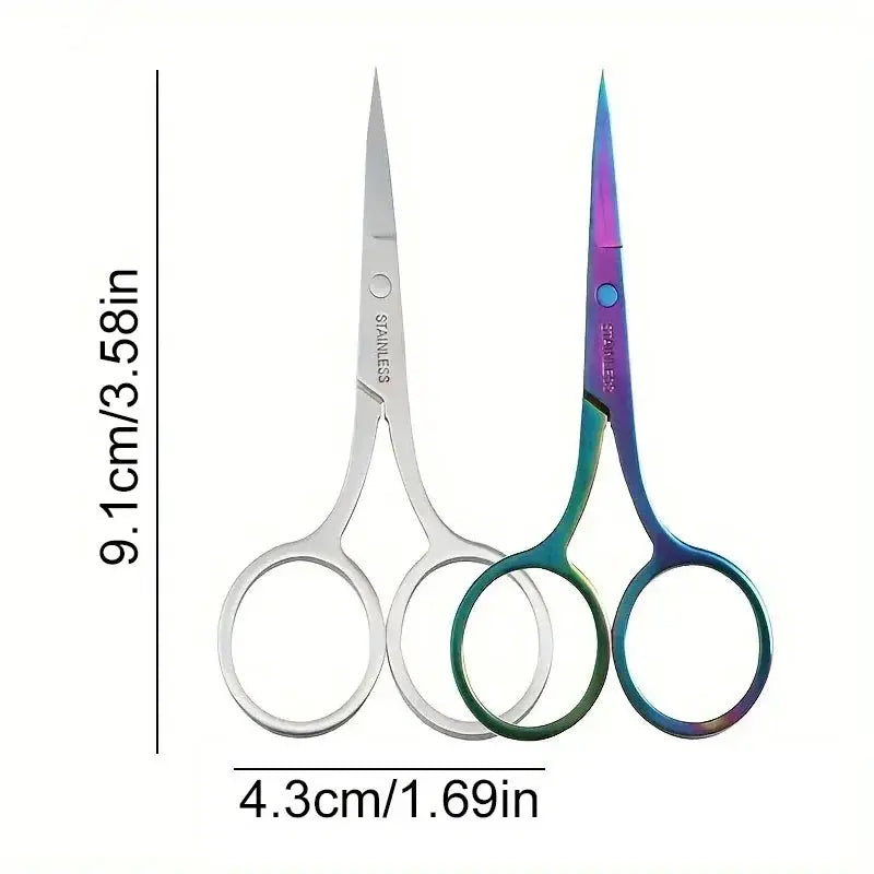 GlamPro Multi Function Nail Art Scissors For Brows Lashes And Nails Precision Stainless Steel Grooming Shears