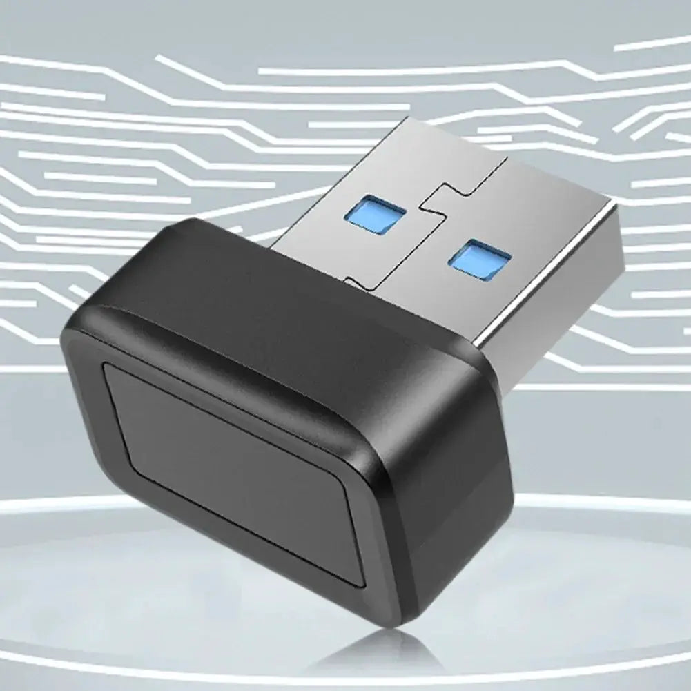 USB fingerprint key reader Simples Market, black plastic USB-A biometric scanner for Windows