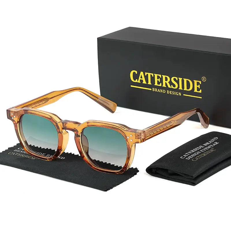 Caterside Fashion Unisex Small Frame Square Sunglasses Personalized Design With UV400 Lenses
