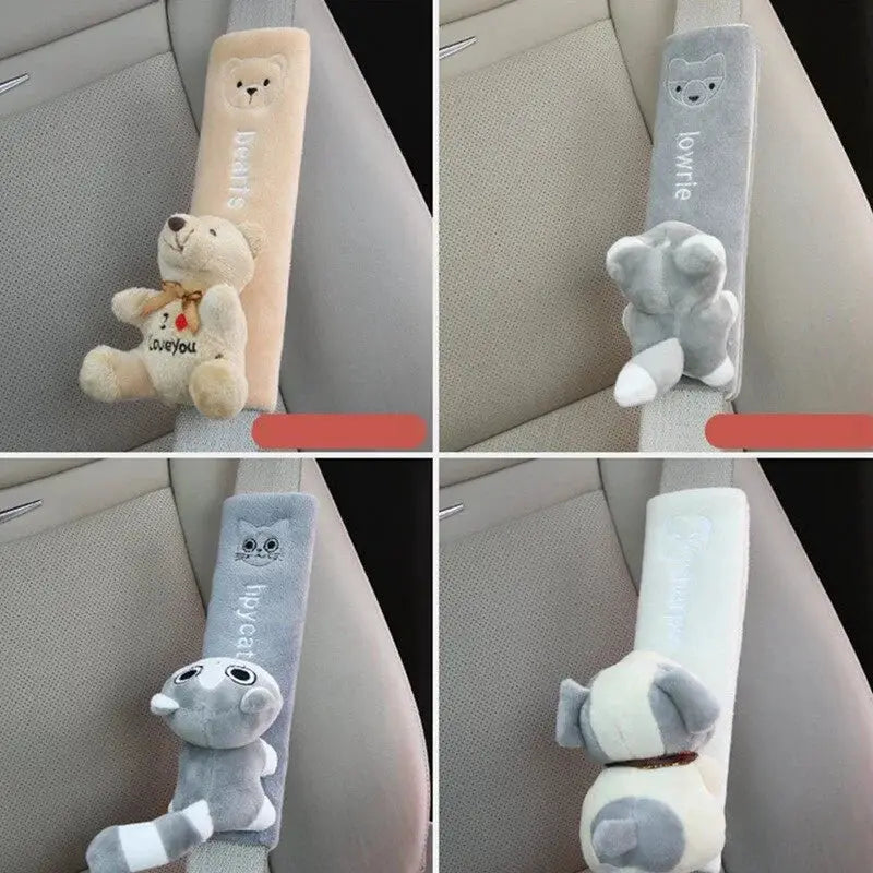 Cute Animal Car Seat Belt Pads Universal Fit Cushion Cover For Shoulder Straps And Belt Protection