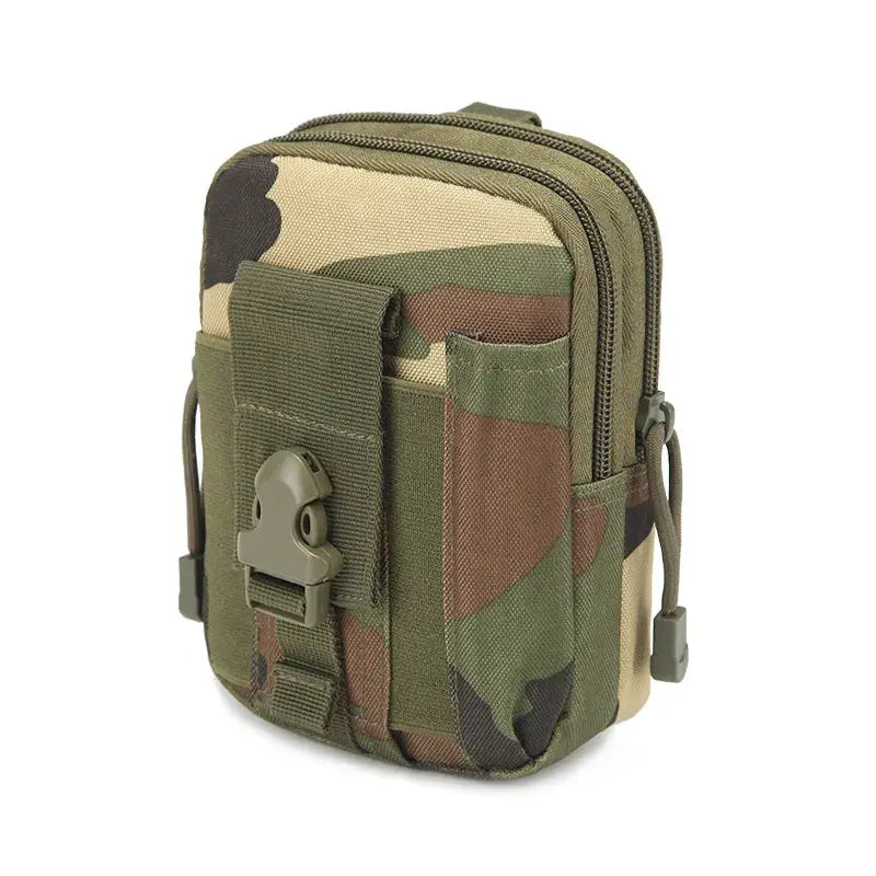 Simples Market tactical camouflage leg bag with front buckle pocket and double-zip main compartment
