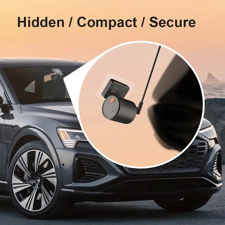 2K dash camera for cars by Simples Market, compact black DVR with night vision and WiFi
