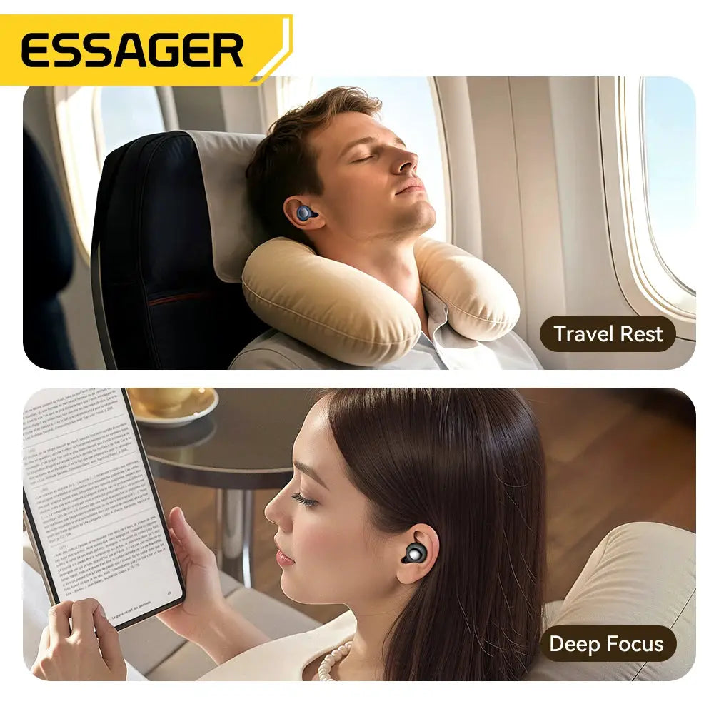 Essager Noise Cancelling Ear Plugs For Sleeping Soft Silicone Sleep Earbuds 45 To 49 dB Noise Reduction