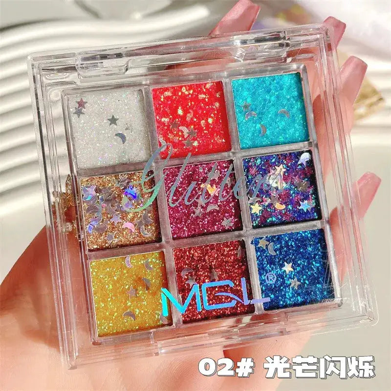 16 Grid 16 Color Solid Rubbing Powder Palette For Nail Art DIY Gradient Smudge Pat Pat Powder Seamless Finish