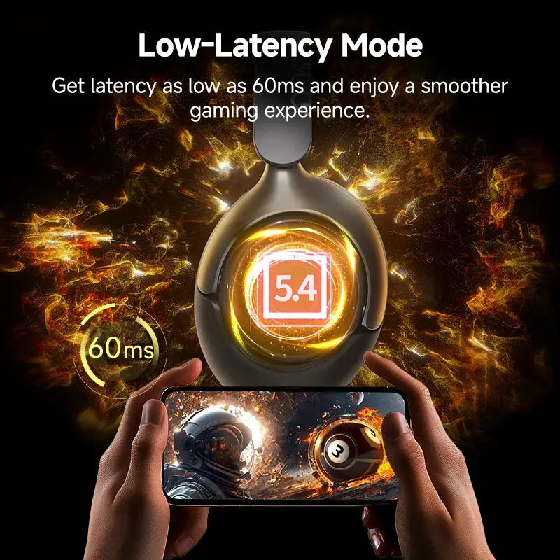 QCY H3 Pro ANC wireless over-ear headphones, black, Bluetooth 5.4 LDAC with low-latency 60ms gaming mode