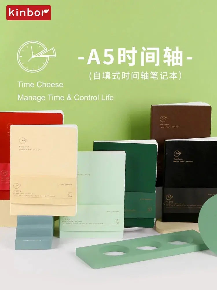 Kinbor A5 weekly planner notebooks set of eight in pastel colors with Kinbor logo