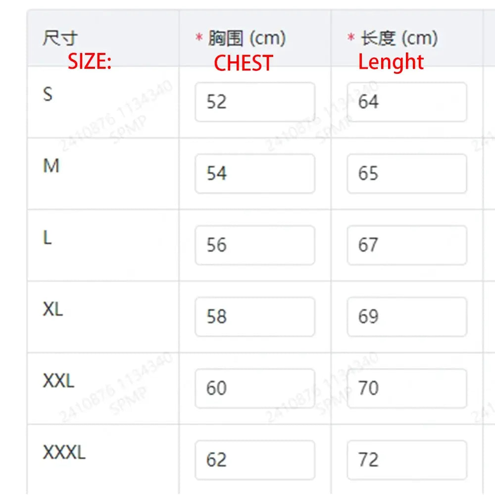 Men Raudax sleeveless cycling vest size chart displaying chest and length measurements (S–XXXL)