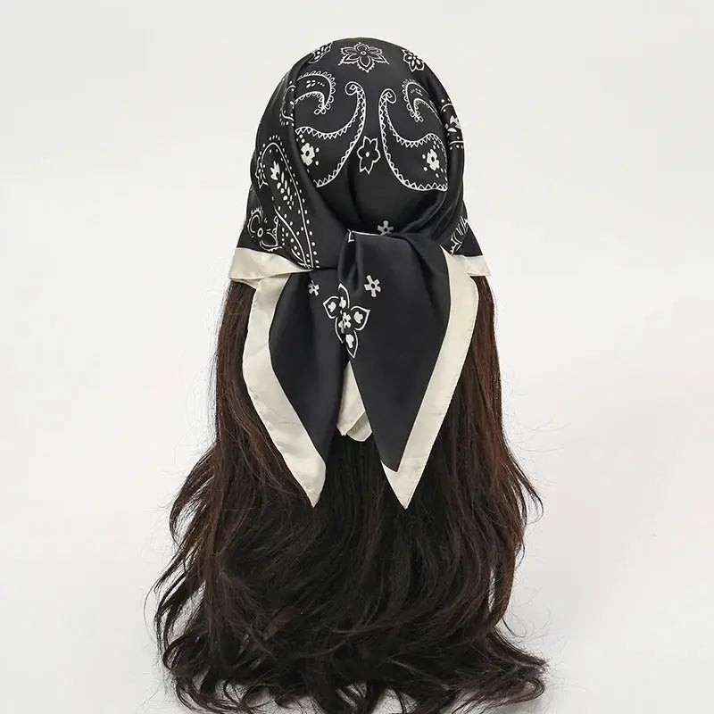 Luxe Silk Satin Square Scarf Silk Feel Finish Versatile Fashion Wrap For Shawl Hijab Neckerchief Hair Ribbon Headband