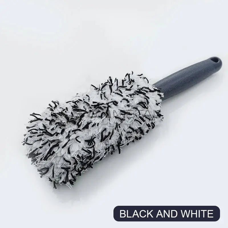 Seametal Portable Plush Car Wheel Hub Brush For Tires And Rims Gentle Microfiber Dirt Removal Tool