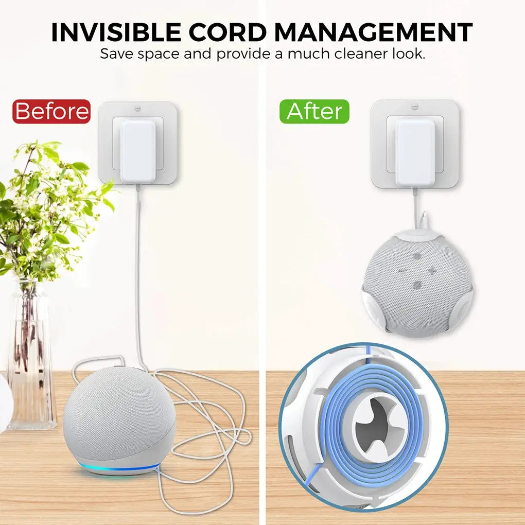 Simples Market portable speaker wall mount bracket for Echo Dot 4/5/3rd Gen with cord management