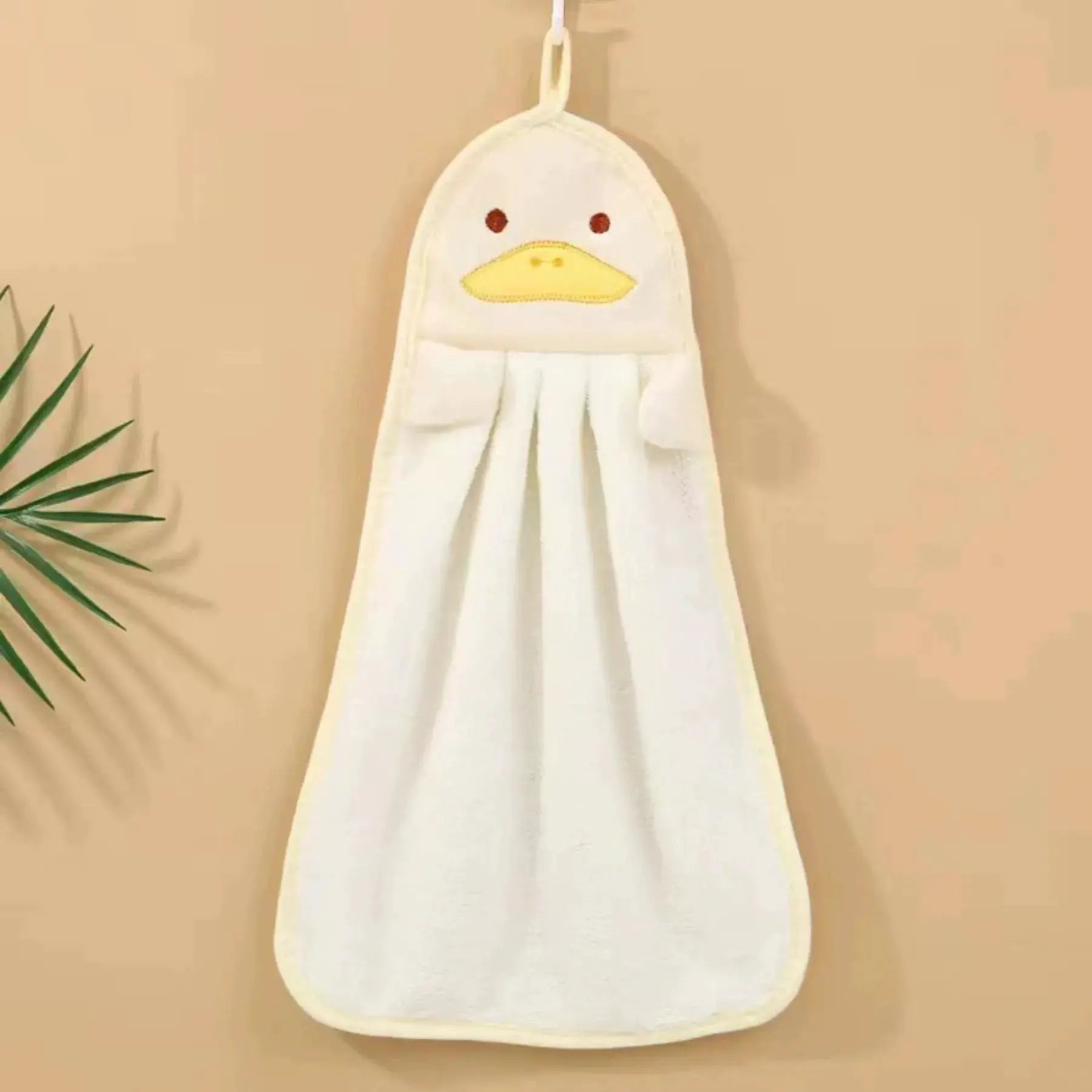 Cute Animal Kids Toddler Hand Towels for Home Bathroom Kitchen with Hanging Loop