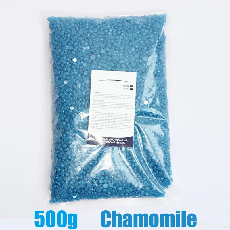 Simples Market Chamomile hard wax beans, 500g bag of blue beads for wax warmer.