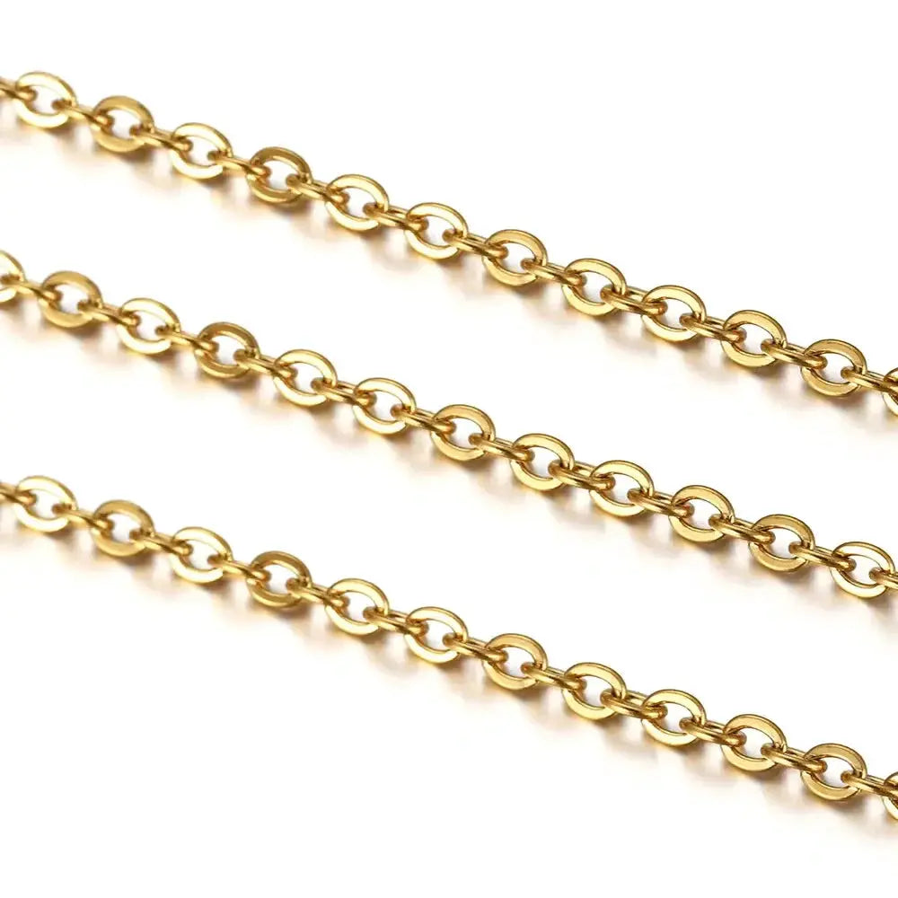 10 Pieces Gold Color Stainless Steel Link Chains 45 Plus 5cm Adjustable Wholesale Necklaces Chokers DIY Jewelry