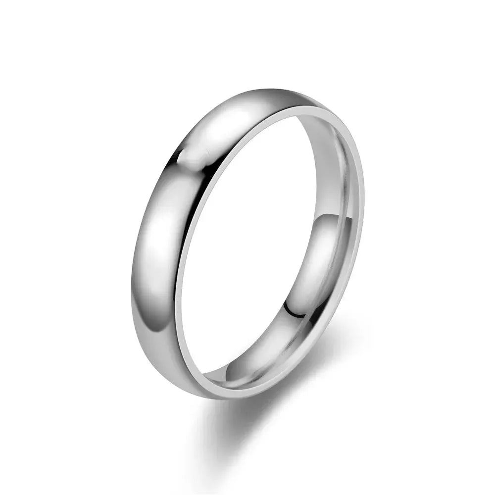 Stainless steel ring, unisex, polished silver finish.