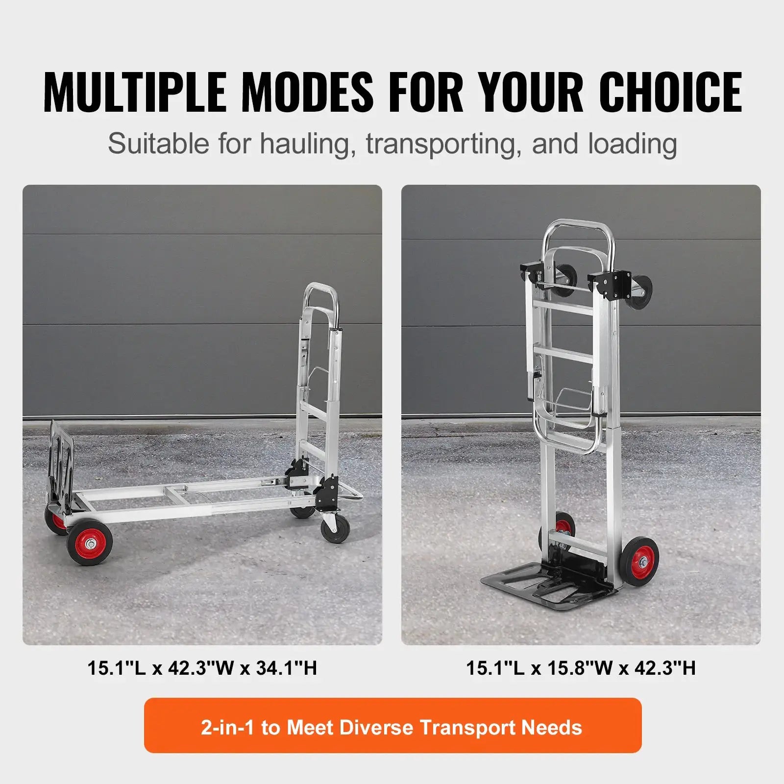 SucceBuy Folding Hand Truck 400 Lbs Capacity Lightweight Dolly With Wheels Foldable Luggage Utility Cart For Warehouse