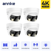 ANNKE 4K 8MP dual-lens outdoor POE surveillance cameras, 4-pack with color night vision