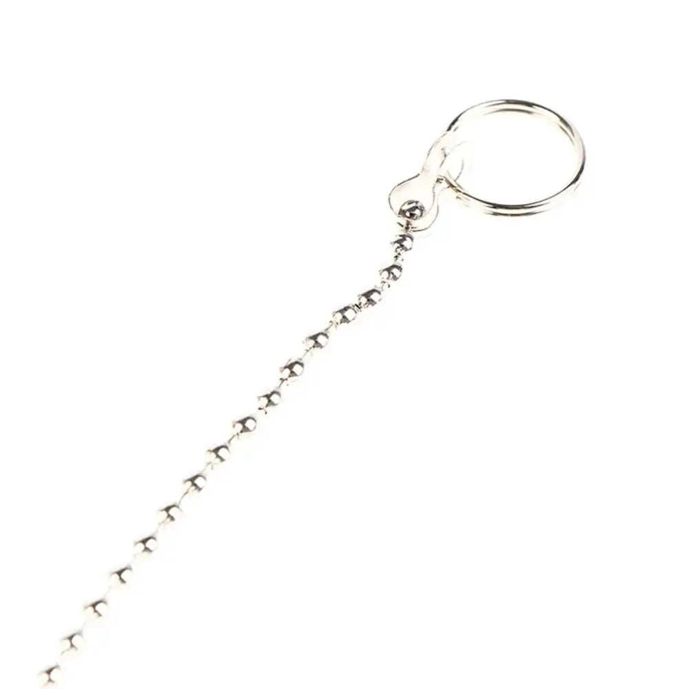 Rubber tub stopper with metal beaded chain and hanging ring, universal drain plug