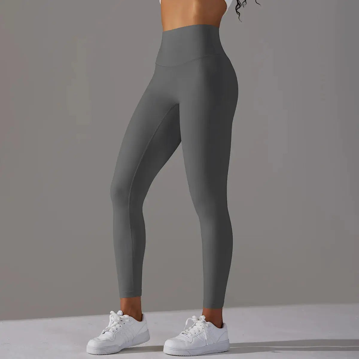 High waist Naked Feeling leggings in gray for women, gym and yoga by Simples Market