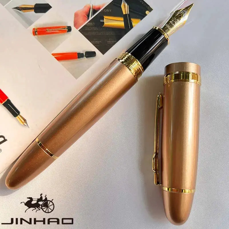 Jinhao 159 fountain pen with rose-gold body, gold trim and nib